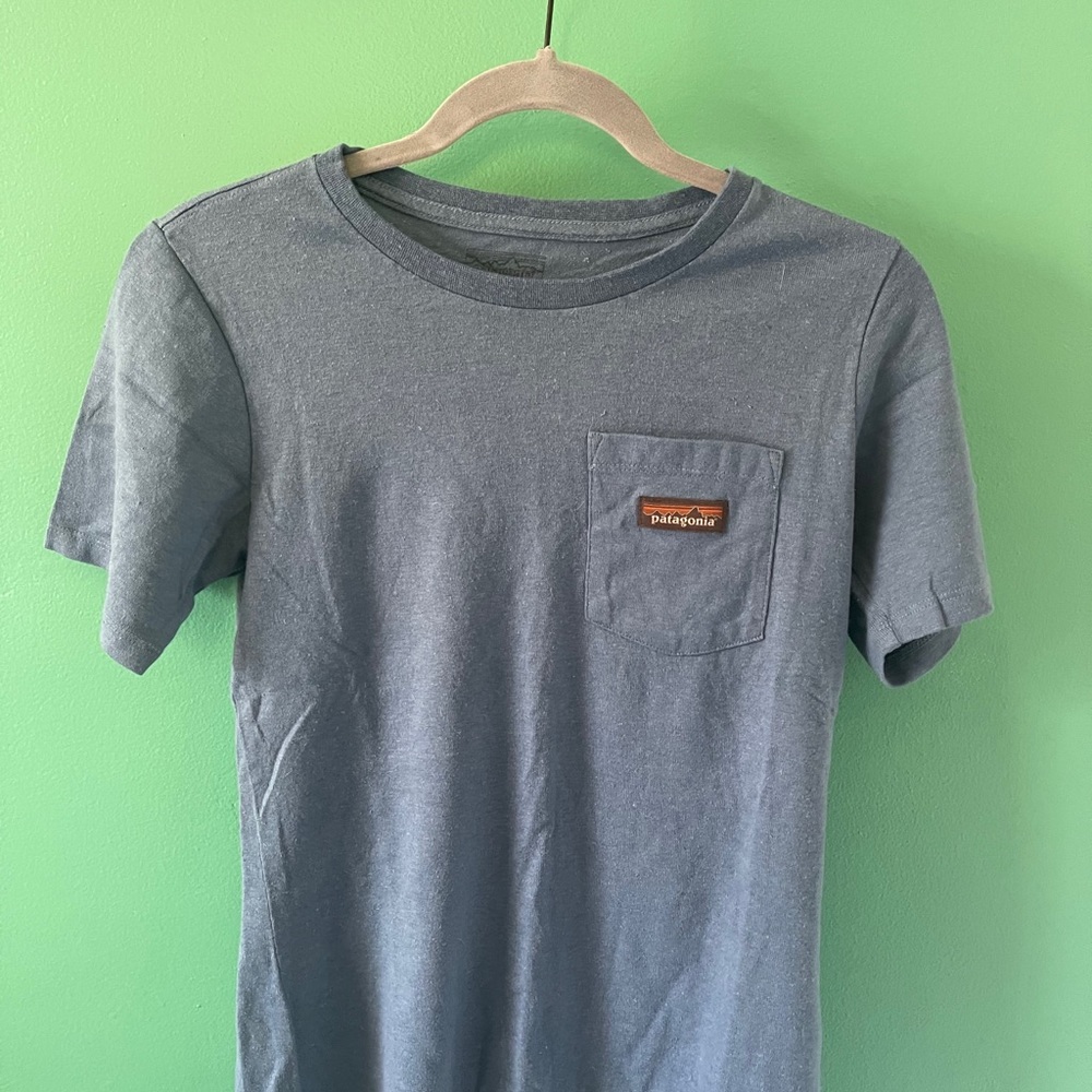 New Patagonia Blue pocket tee